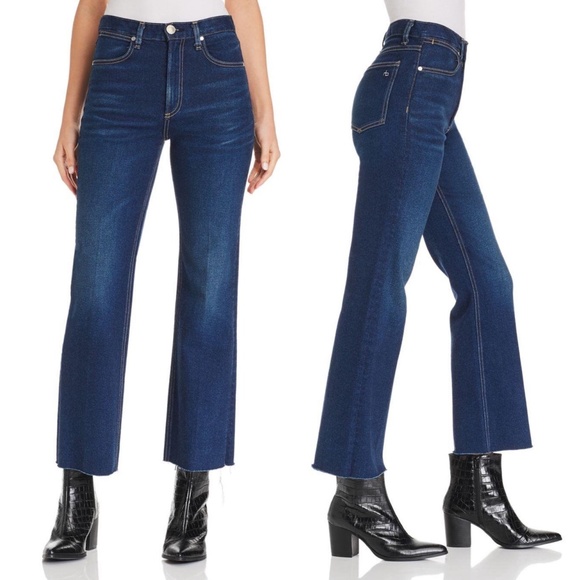 ✨NWT✨RAG & BONE Justine High Rise Cropped Flare Leg Jeans in Gem Sz 24 - Picture 1 of 4
